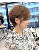 大人可愛い20代30代40代前下がりショートボブ/ハンサムショート