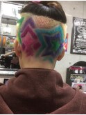 刈り上げバリカンアートカラフル星TRICKstyle！