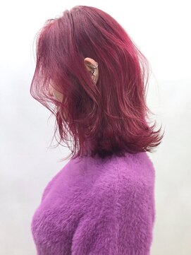 アルバム 新宿(ALBUM SHINJUKU) ガーネットピンク_ウォーターフォール毛先パーマ_ba256742