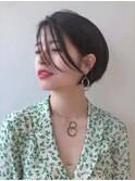 前髪長め＊丸み大人ショートボブ〔銀座/ショートボブ〕