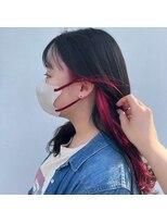 アウラヘアーサロン(aura hair salon)&nbsp;イヤリングカラー　ピンクレッド