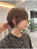 大人ラフウェーブ20代30代40代ボブブラウンスウィングショート