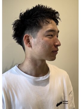 スタイル 茅ケ崎(STYLE) 【ハクラ】スパイキーショット メンズヘア アップバング 黒髪