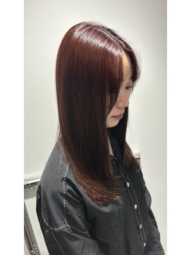 ノーブル(Nobile) サラツヤヘアー/ボルドーカラー/レイヤーロング