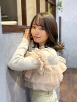 ロゼッタ 仙台小松島店(Rosetta)&nbsp;モテ髪 グレージュ セミディ ゆる巻き 愛され外ハネ 波巻き