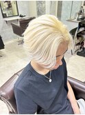 メンズブリーチ ハイトーン ホワイト センターパート