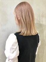 ダブルカラーミルクティーベージュカラーケアブリーチミニボブ