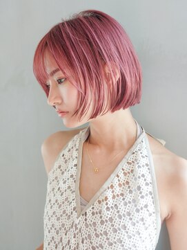 シオン(shion) 小顔秋色ピンクヘアーピンクグレープフルーツ_F50217