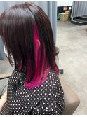 インナーカラーピンク！【TELA HAIRユーカリが丘】