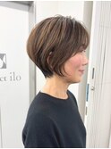 似合わせショートボブ/フェザーショート/細めハイライト