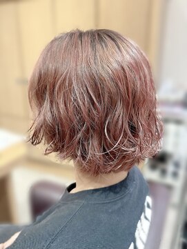 ユウヘアー 石川橋店(U Hair) ボブ パーマ ピンクカラー
