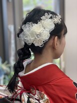 オリーブ 美容室&nbsp;成人式前撮りヘアセット編み下ろし