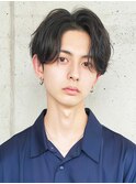 ニュアンスパーマ　刈り上げセンターパート