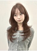 韓国風/レイヤー/前髪カット/オリーブ/透明感/ハッシュカット