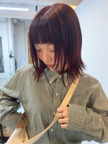 キー(kii) 暖色カラー/福岡美容室/顔まわりレイヤー/ボブ/20代/半個室
