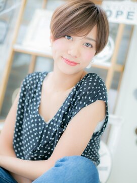 モッズヘア 越谷(mod's hair) ココアベージュ前下がり小顔ボブレイヤーショートa