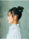 ヘアアレンジ♪黒髪☆耳かけ