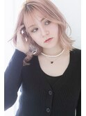 透明感ハイトーンミルキーボブ