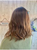 ハイライトセミロングスタイル