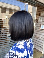 サロンドカスティーロ(salon de castillo)&nbsp;30代40代50代黒髪シースルーバング★ハンサムワンレンボブ