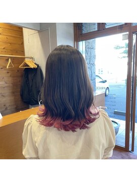 ジールサロン つくば本店 ミディアムヘア×裾カラー