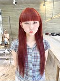 アプリコットオレンジビビットオレンジアクセントアレンジロング