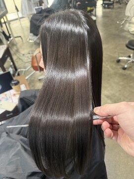 サロンドミルク 原宿(salon de MiLK) ワンカールレイヤーカット アッシュグレージュ/原宿