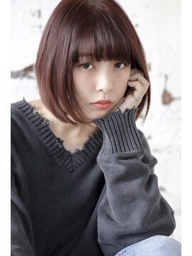 グランアージュ 池袋東口店(grandage) 20代30代40代/大人可愛い/ぱっつん前髪/チェリーレッドボブ池袋