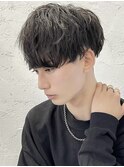 難波ツイストパーマメンズスパイラルパーマフェザーショート色気