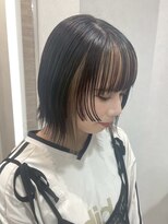 ポジ(poji)&nbsp;ミディアム　ミディアムレイヤー　セミディ　地毛風カラー