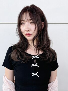 アルバム 新宿(ALBUM SHINJUKU) おくれ毛グレージュ前髪カットくびれヘアロング_F40325