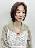 レイヤーボブフェイスレイヤー　ハッシュボブ　ココアグレージュ