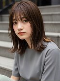 忙しい30代に人気！越谷の時短セミロング×ヘーゼルグレージュ