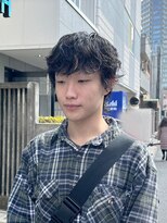 トオ(TOH) メンズマッシュ癖毛風パーマナチュラルパーマ毛流れパーマ