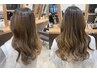 カット＋低刺激カラー＋バレイヤージュ＋集中ケアTR￥19500・ロング料金なし
