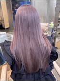 ミルクティーピンクベージュピンクブラウン暗髪40代ハイトーン