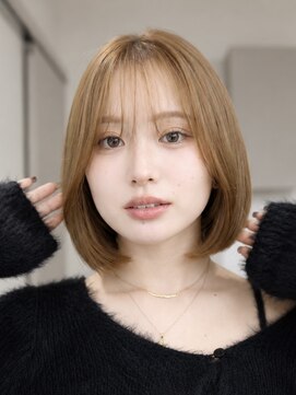 オーラ オモテサンドウ(Aura omotesando) 小顔見えシースルーバング韓国風ナチュラルボブ