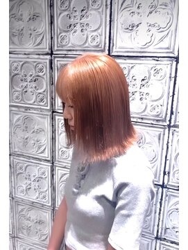 アース 会津若松店(HAIR&MAKE EARTH) ピンクベージュストレートボブ
