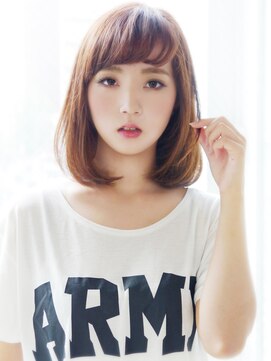 ヘア ジュレ ドゥ(hair jurer deux) 【ヘアジュレドゥ 松田】 くるりんバングが可愛いボワふわミディ