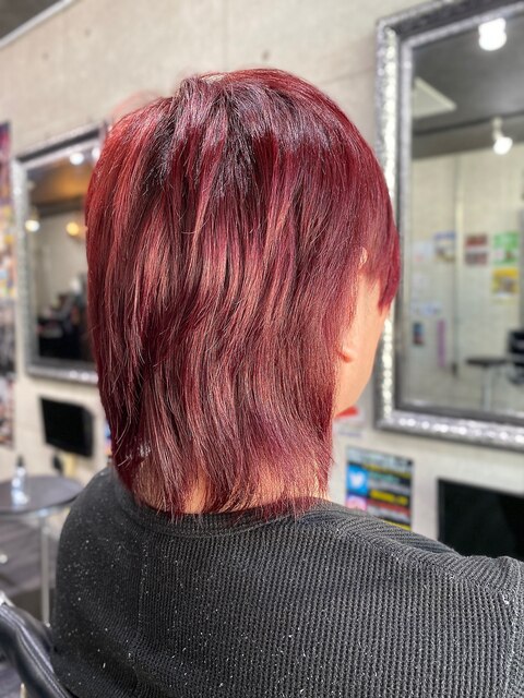 wine red wolf cut　TRICKstyle！