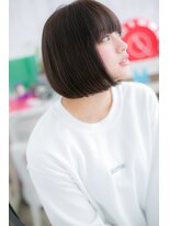 ミック 日暮里店(miq)&nbsp;目力強調！ダークアッシュ小顔前下がりクラシカルボブb1
