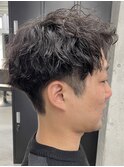束感メンズショート/メンズツーブロック/コンマヘア/波巻き