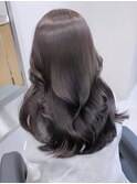 766髪質改善日本髪ウザバングシアーグレージュゆる巻きロング