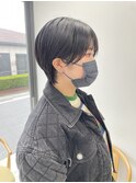20代30代40代小顔ショートアッシュブルーブラック