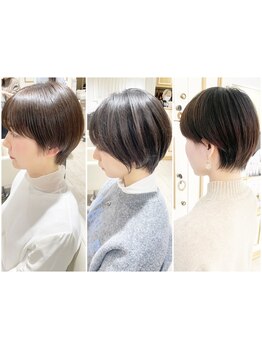 乾かすだけでまとまってスタイリング楽々な高再現性ショート☆小顔効果抜群の大人ショートに！[荻窪/荻窪]