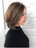 ひし形ボブこなれミディ　イメチェンカット大人前髪　銀座