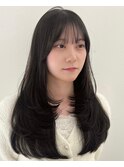 ハイライトカラーミルクティーベージュレイヤーカット