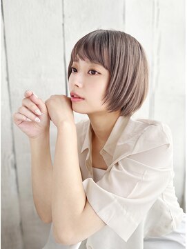 アーク(ARC+) 大人かわいいミニボブ　ブリーチなしベージュカラー