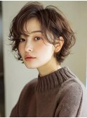 耳掛けショート/パーマショート/大人ショート