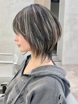 ダブルトーキョー シブヤ(W-TOKYO SHIBUYA)&nbsp;No stylingハイライト×ショートネオウルフショートボブ　ウルフ